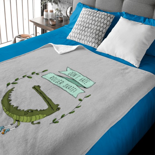 Discover Don_t hate, roller skate crocodile Baby Blankets