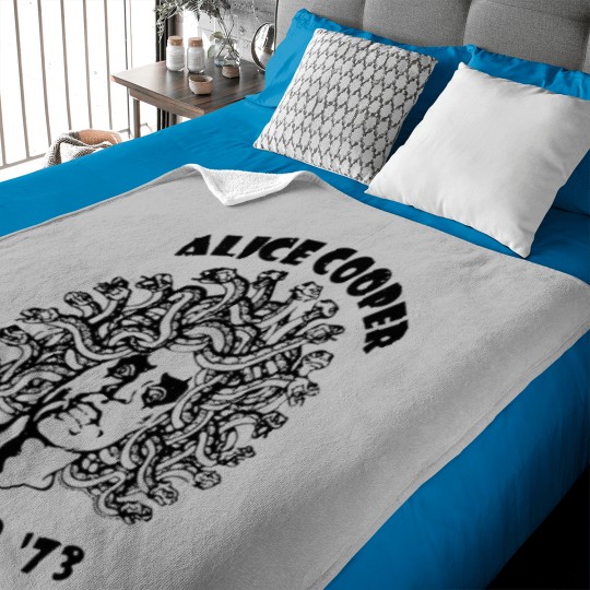 Discover Alice Cooper Men's Baby Blankets, Medusa USA Tour 1973 Cover White Graphic Baby Blankets