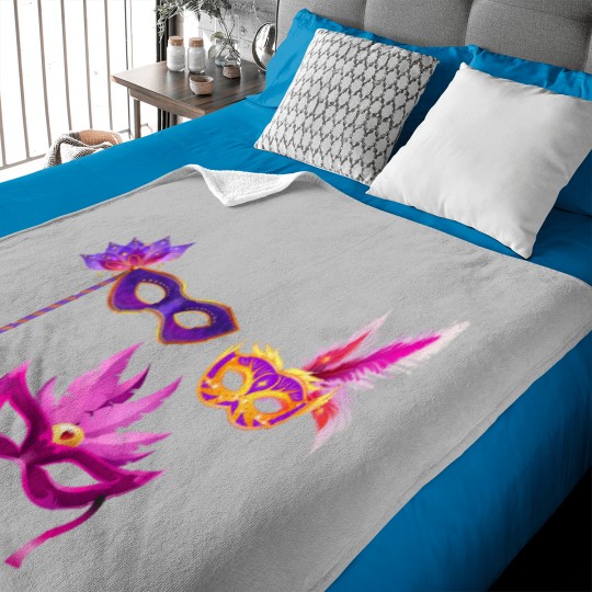 Discover Venice Carnival Mask Brazilian Carnival Mardi Gras in New Orleans Baby Blankets