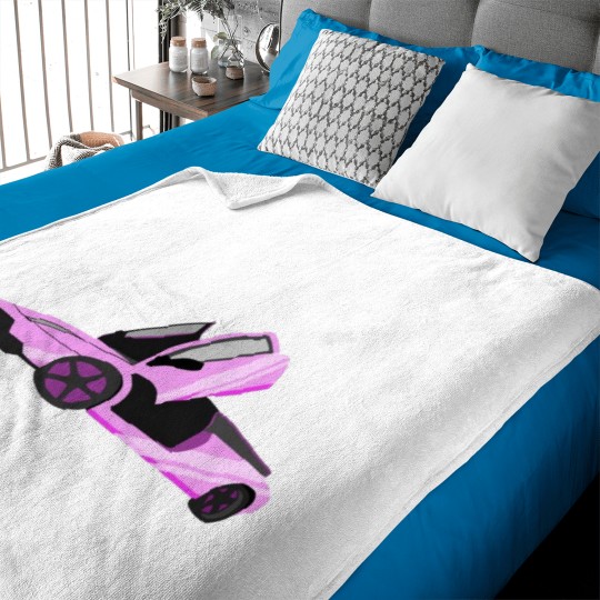 Discover Pink Sports Car Baby Blankets