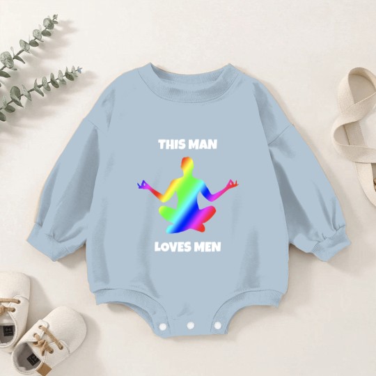 Discover This Man loves Men rainbow colors gay men Baby Romper Sweatshirts