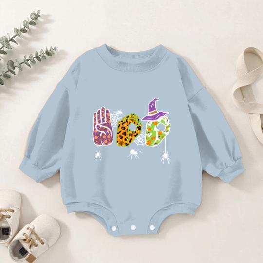 Discover Boo American Sign Language Pride ASL Halloween Baby Romper Sweatshirts