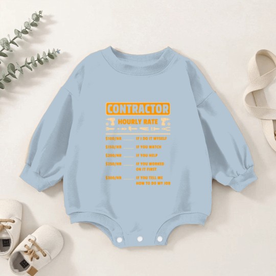 Discover Contractor Hourly Rate Price Chart Labor Funny Gift Handyman Baby Romper Sweatshirts