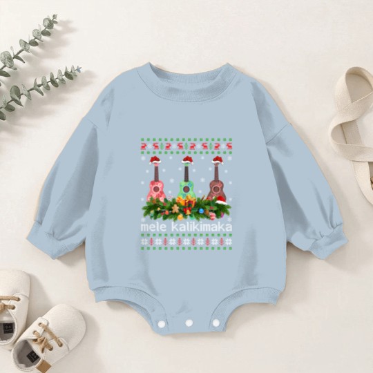 Discover Mele Kalikimaka Ukulele Guitar  Baby Romper Sweatshirts