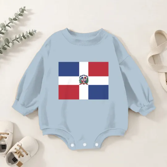 Discover AIFRIS Dominican Republic Flag Cotton Baby Romper Sweatshirts