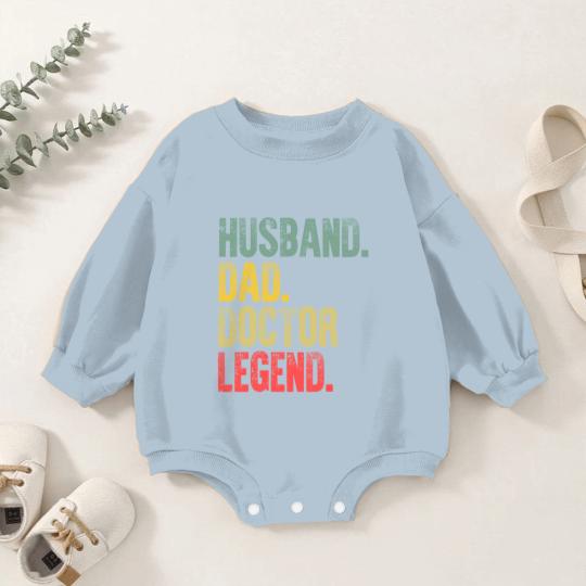 Discover Mens Funny Vintage Baby Romper Sweatshirts Husband Dad Doctor Legend Retro Baby Romper Sweatshirts