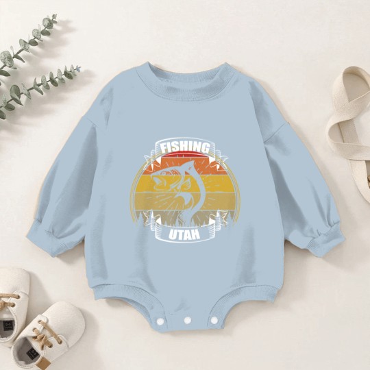 Discover Vintage Sunset Trees Fishing Utah Baby Romper Sweatshirts