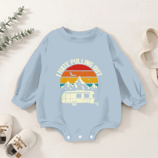 Discover Retro Vintage Mountains I Hate Pulling Out Funny Camping Baby Romper Sweatshirts