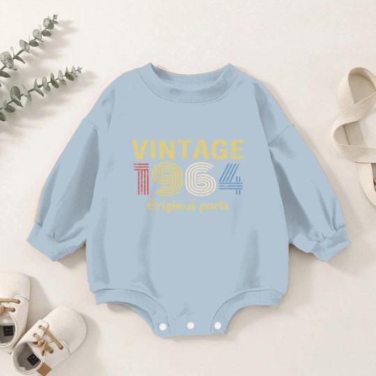 Discover 57th Birthday Baby Romper Sweatshirts for Men - Retro Birthday - 1964 Original Parts