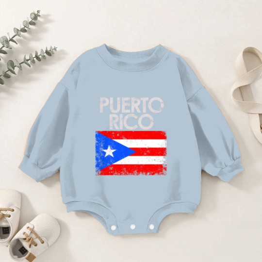 Discover Vintage Puerto Rico Rican Flag Baby Romper Sweatshirts