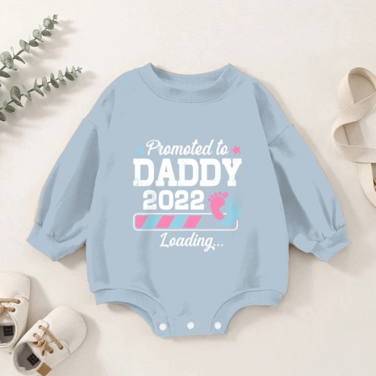 Discover Promoted To Daddy Funny Family With Cute Footprint Baby Romper Sweatshirts