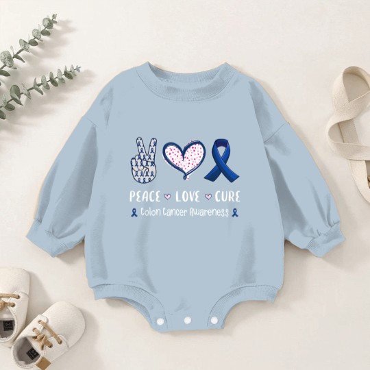 Discover Love Colon Baby Romper Sweatshirts Peace Love cure Colon cancer awareness