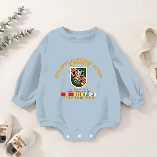 Discover Army 5th Special Forces Group w Flash VN SVC Baby Romper Sweatshirts