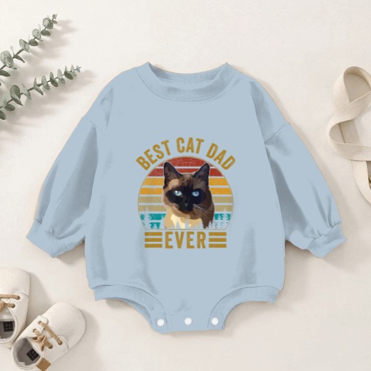 Discover Retro Vintage Best Cat Dad Ever Fathers day Siamese Cat Baby Romper Sweatshirts