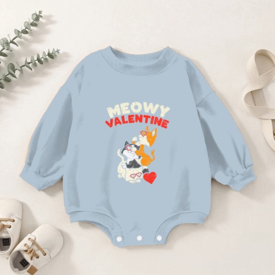 Discover Meowy Valentine Cats Kitten Cat Valentines Day Baby Romper Sweatshirts