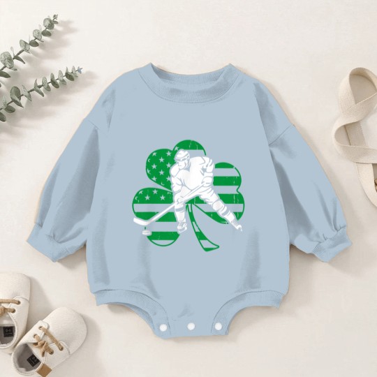 Discover Irish Hockey Player Shamrock St Patrick's Day Baby Romper Sweatshirts