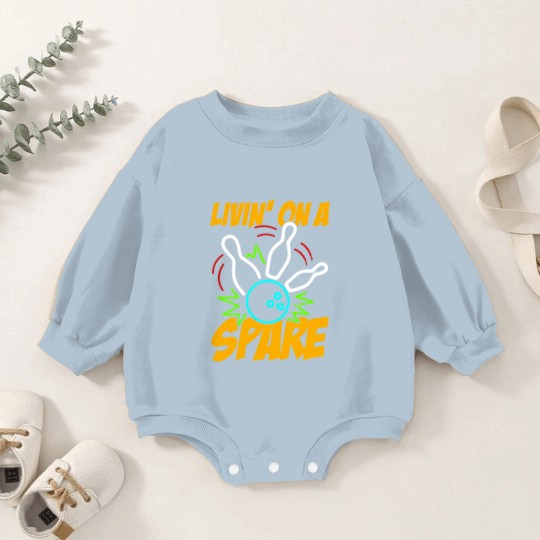 Discover Livin on a Spare Funny Bowling Bowler Baby Romper Sweatshirts