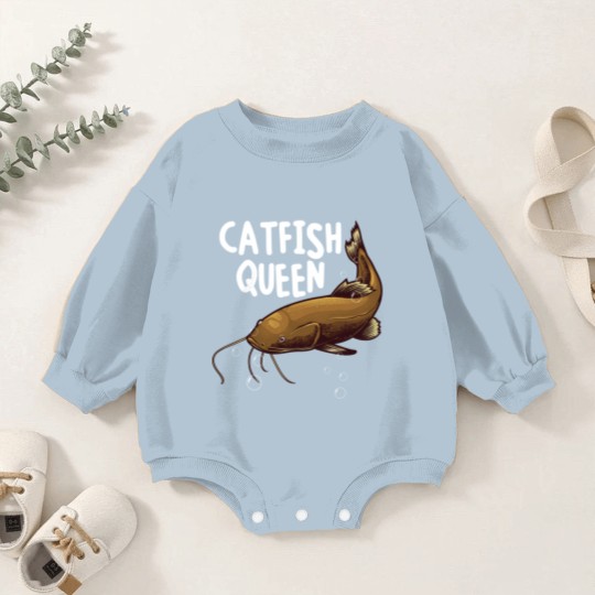 Discover Funny Catfishing Art Women Mom Catfish Queen Fishing Hunters Premium Baby Romper Sweatshirts