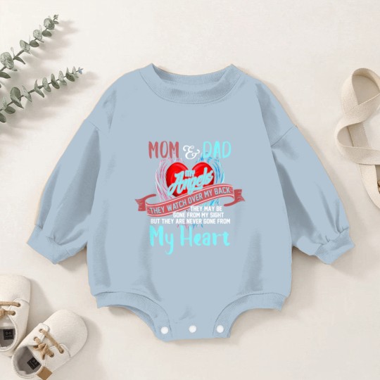 Discover Mom & Dad My Angels Baby Romper Sweatshirts - in memory of parents In Heaven Baby Romper Sweatshirts
