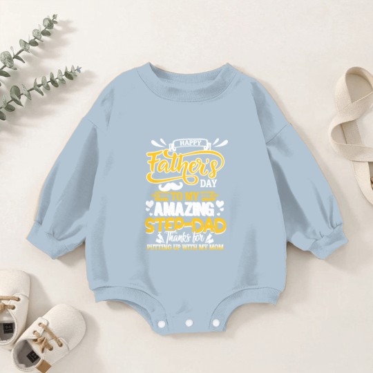 Discover Funny Family Gift To My Dear Amazing Step- Dad Thank For Putting Up With My Mom (1) Baby Romper Sweatshirts