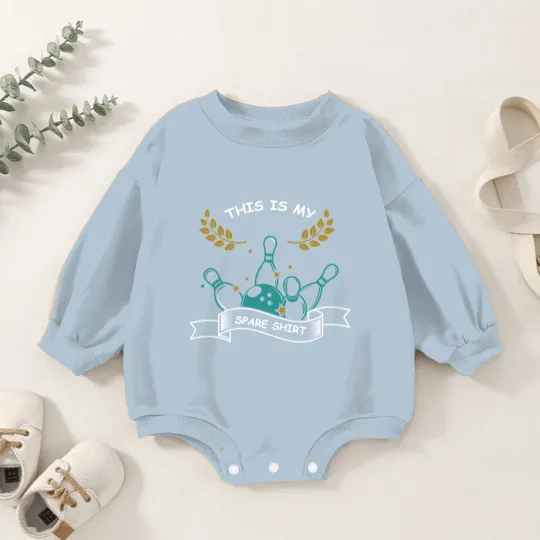Discover This Is My Spare Baby Romper Sweatshirts Funny Strike Pins Bowling Action Baby Romper Sweatshirts