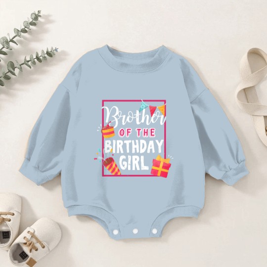 Discover Brother Of The Birthday Girl - Gift Birthday Girl Brother Gift For Sister From Brother - Birthday Girl Brother - Baby Romper Sweatshirts