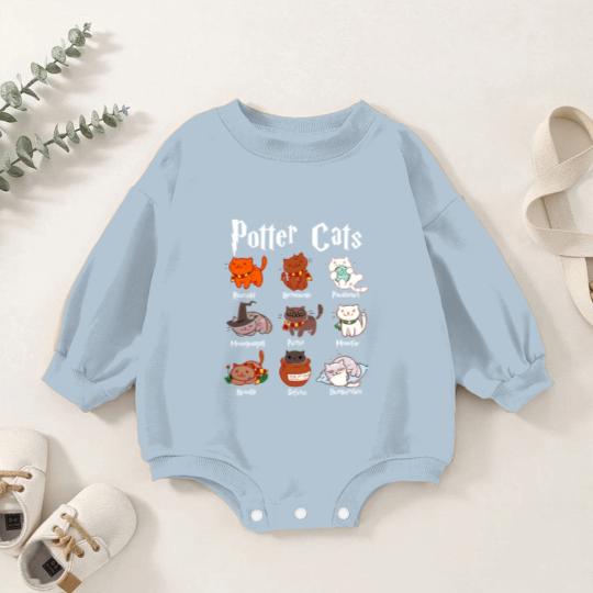 Discover Potter Cats Baby Romper Sweatshirts Funny Gifts For Cat Lovers - Cat - Baby Romper Sweatshirts