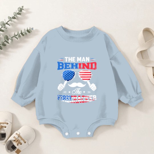 Discover The Man Behind The Firecracker 4th Of July American Flag - Behind The Firecracker 4th Of July - Baby Romper Sweatshirts