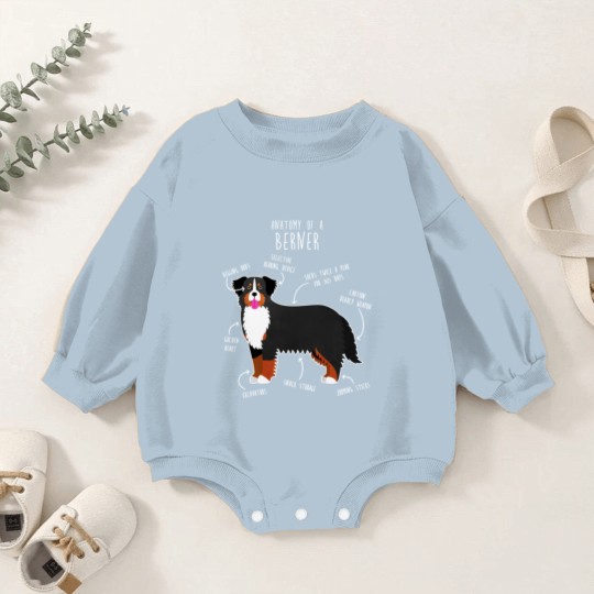 Discover Bernese Mountain Dog Anatomy - Bernese Mountain Dog - Baby Romper Sweatshirts