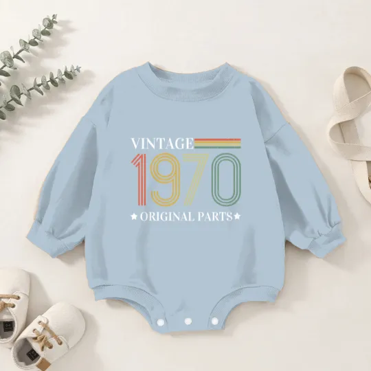 Discover Vintage 1970 70s Classic Born 1970 Original Parts Baby Romper Sweatshirts