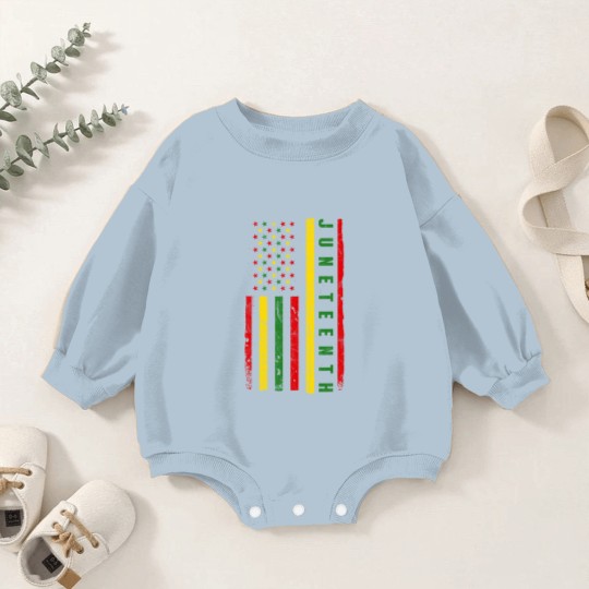 Discover Juneteenth American Flag Emancipation Melanin Black Pride Baby Romper Sweatshirts