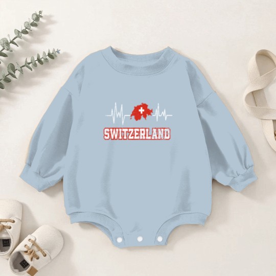 Discover Switzerland Heartbeat Baby Romper Sweatshirts