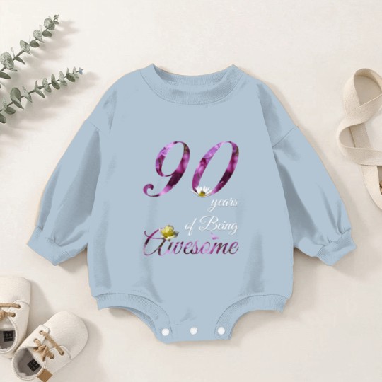 Discover 90 Year Old Baby Romper Sweatshirts Awesome Floral 1930 90Th Birthda Baby Romper Sweatshirts