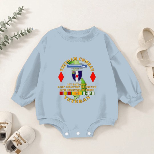 Discover Vietnam Combat Vet - 1st Bn 61st Infantry - 5th Inf Div SSI - Vietnam Combat Vet 1st Bn 61st Infan - Baby Romper Sweatshirts