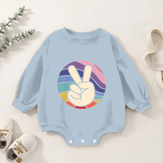 Discover Groovy Peace Sign Hand Hippie Vintage 70s Gift Baby Romper Sweatshirts