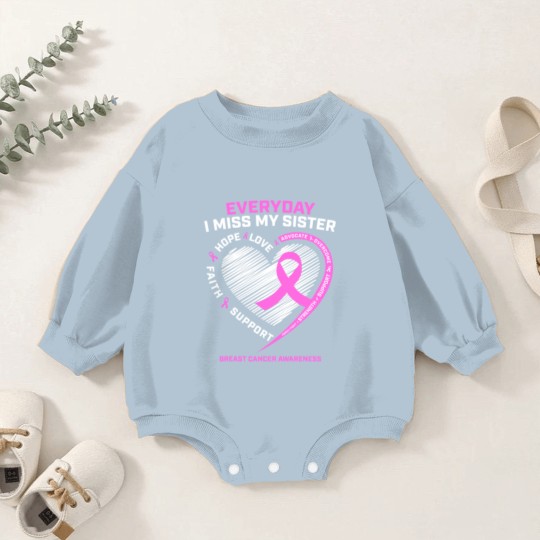 Discover Loving Memory Baby Romper Sweatshirts Sister Breast Cancer Awareness Baby Romper Sweatshirts