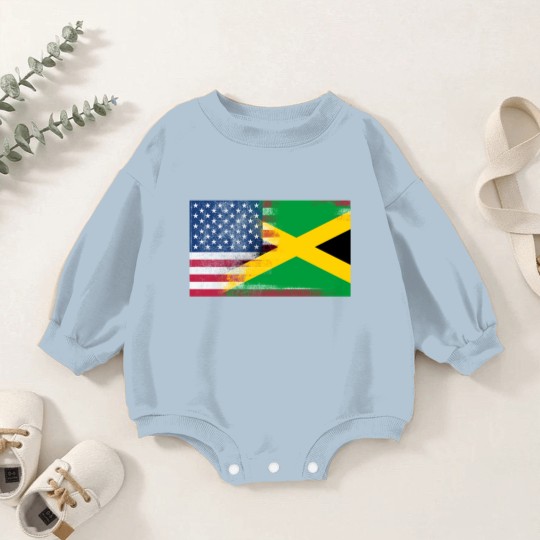 Discover Jamaican American Half Jamaica Half America Flag Baby Romper Sweatshirts
