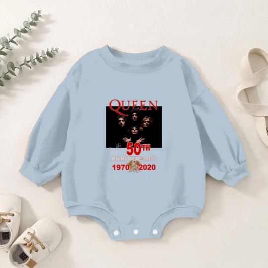 Discover Queen Band Aniversary 50Th, Country Music Baby Romper Sweatshirts, Retro Baby Romper Sweatshirts