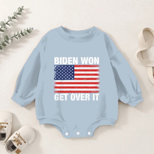 Discover Biden Won Get Over It Us Flag - Biden Wins - Baby Romper Sweatshirts