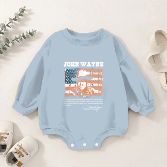 Discover John Wayne - Awesome John Wayne american flag te Baby Romper Sweatshirts