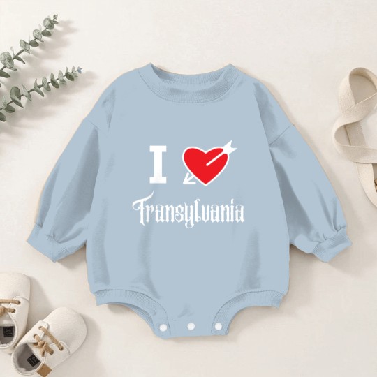 Discover I love Transylvania (white letters version) Baby Romper Sweatshirts