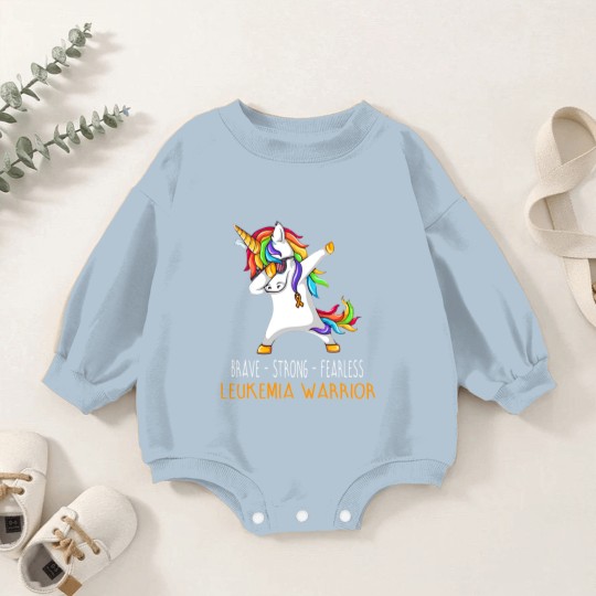 Discover Brave Strong Fearless LEUKEMIA Support LEUKEMIA Awareness Gifts - Leukemia Cancer Awareness - Baby Romper Sweatshirts