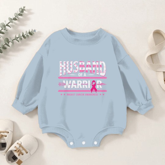 Discover Husband Of A Warrior Breast Cancer Awareness Support Squad Baby Romper Sweatshirts