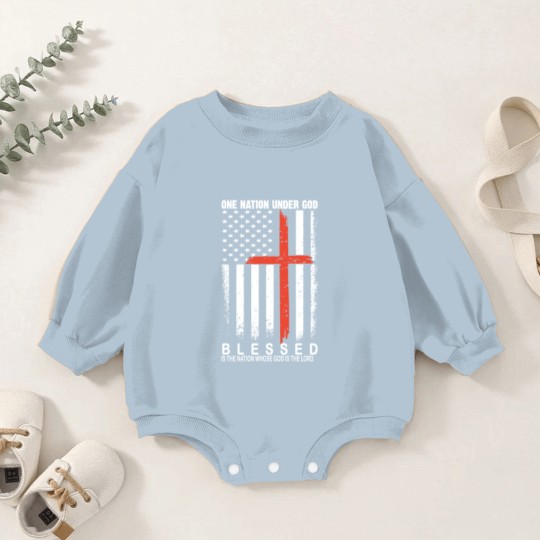 Discover One nation under god blessed is the nation whose Baby Romper Sweatshirts