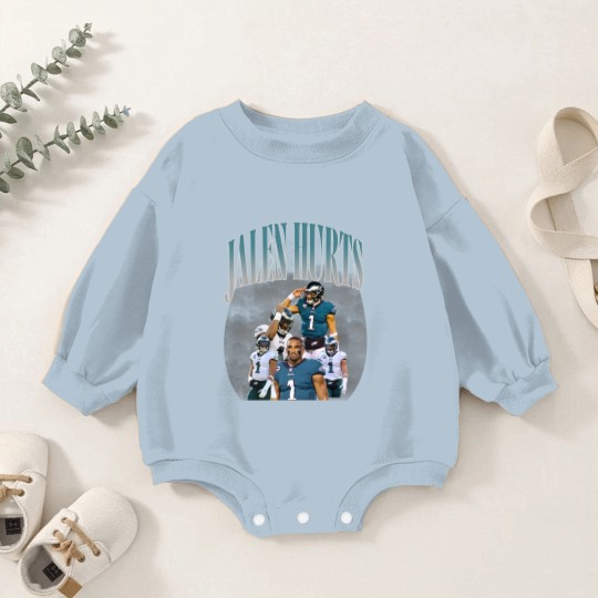 Discover 90s Vintage Inspired Jalen Hurts Baby Romper Sweatshirts, Jalen Hurts Baby Romper Sweatshirts, football vintage Baby Romper Sweatshirts