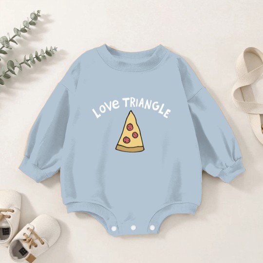Discover Love Triangle Pizza Crusher Baby Romper Sweatshirts