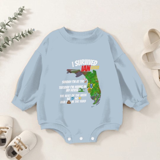 Discover I Survived Hurricane Ian Baby Romper Sweatshirts