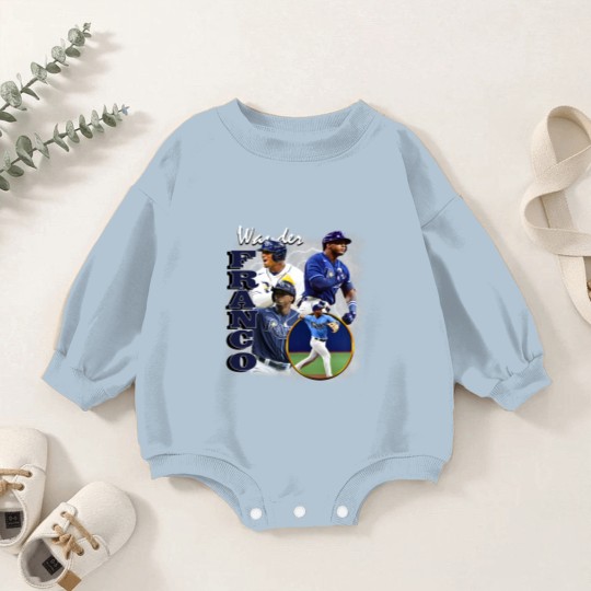 Discover Wander Franco Baby Romper Sweatshirts, Baseball Baby Romper Sweatshirts, Classic 90s Graphic Baby Romper Sweatshirts
