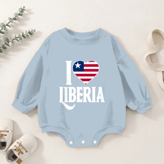 Discover I love Liberia flag Baby Romper Sweatshirts