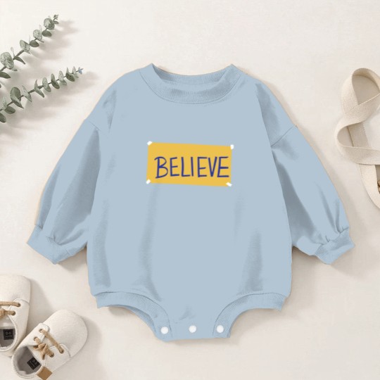 Discover Believe Baby Romper Sweatshirts, Motivational Sport Baby Romper Sweatshirts, Ted Lasso Believe Sign Baby Romper Sweatshirts